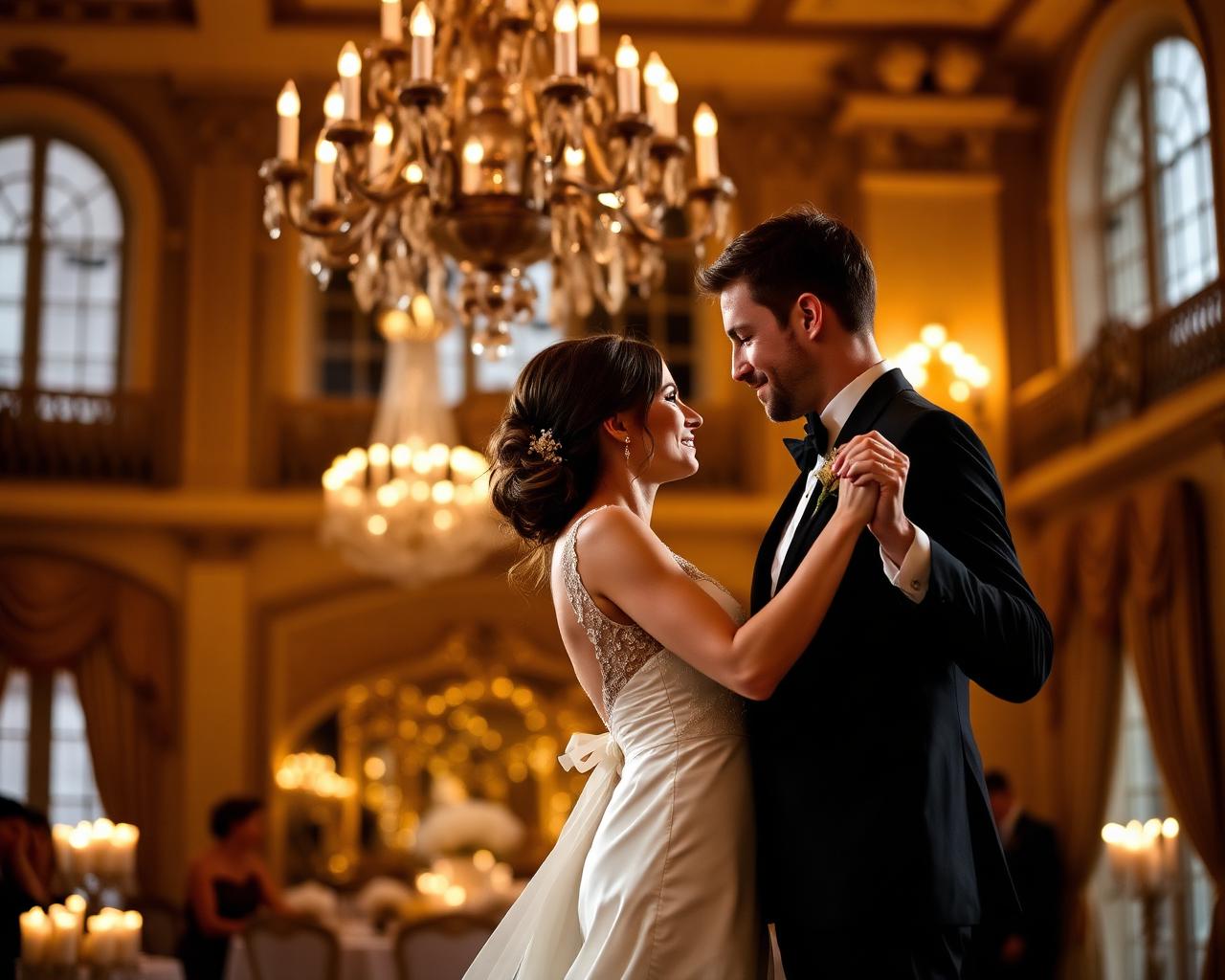 First dance under the chandelier